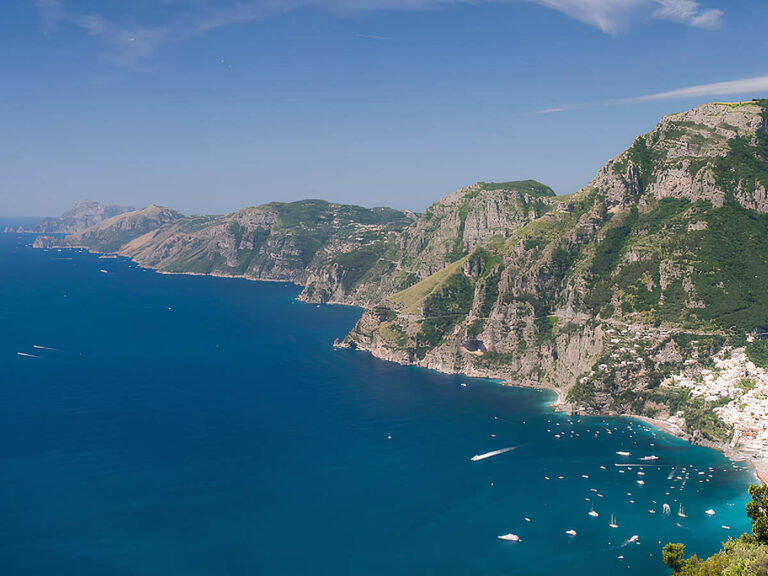 Positano and sorrentine peninsula from path of gods